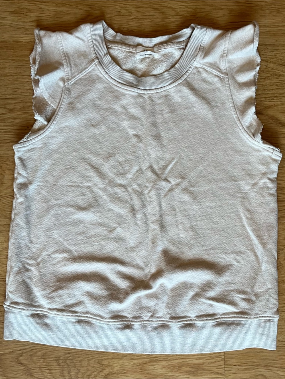 t.la Flutter Sleeve Tank Top Women’s Size XS White Cotton Knit